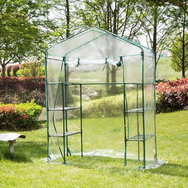 PVC Corrosion-resistant Plant Cover Plant Greenhouse Cover Waterproof Anti-UV Protect Garden Plants Flowers (without Iron Stand)